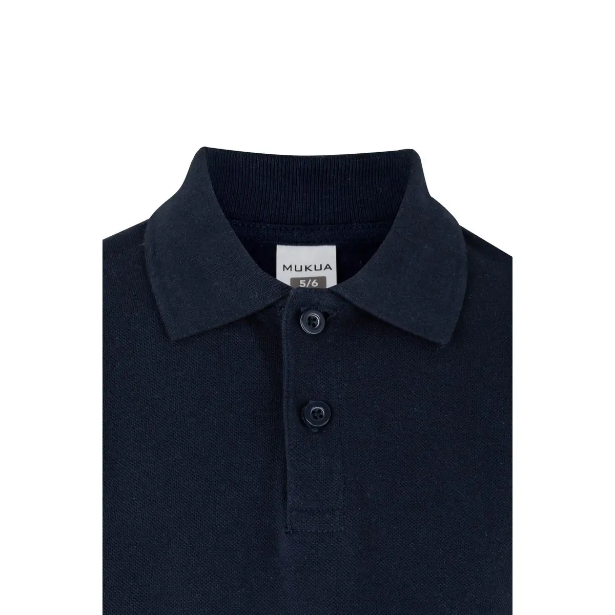Polo infantil Mukua MACKAY KIDS PS200KC 11 Polo Mukua MACKAY KIDS en color Navy, detalle del cuello