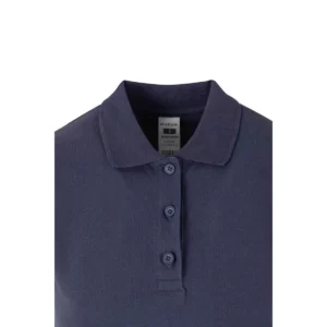 Polo Mukua MACKAY WOMAN en color Denim Blue, detalle del cuello