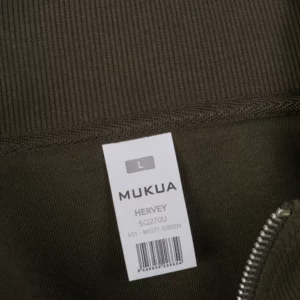 Sudadera Mukua SQ270U en Misty green, detalle de la prenda