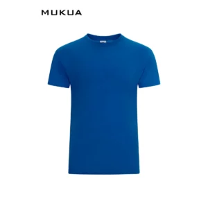Camiseta unisex Mukua DERBY TS151UC azul Atoll, de manga corta y cuello redondo, vista frontal.