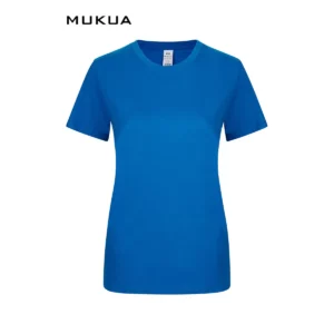 Camiseta de mujer Mukua MELBOURNE WOMAN TS155WC azul Atoll, de manga corta y cuello redondo, vista frontal.