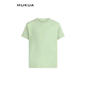 Camiseta infantil Mukua COAST KIDS TSN165KC verde claro Aloe, de manga corta y cuello redondo, vista frontal.
