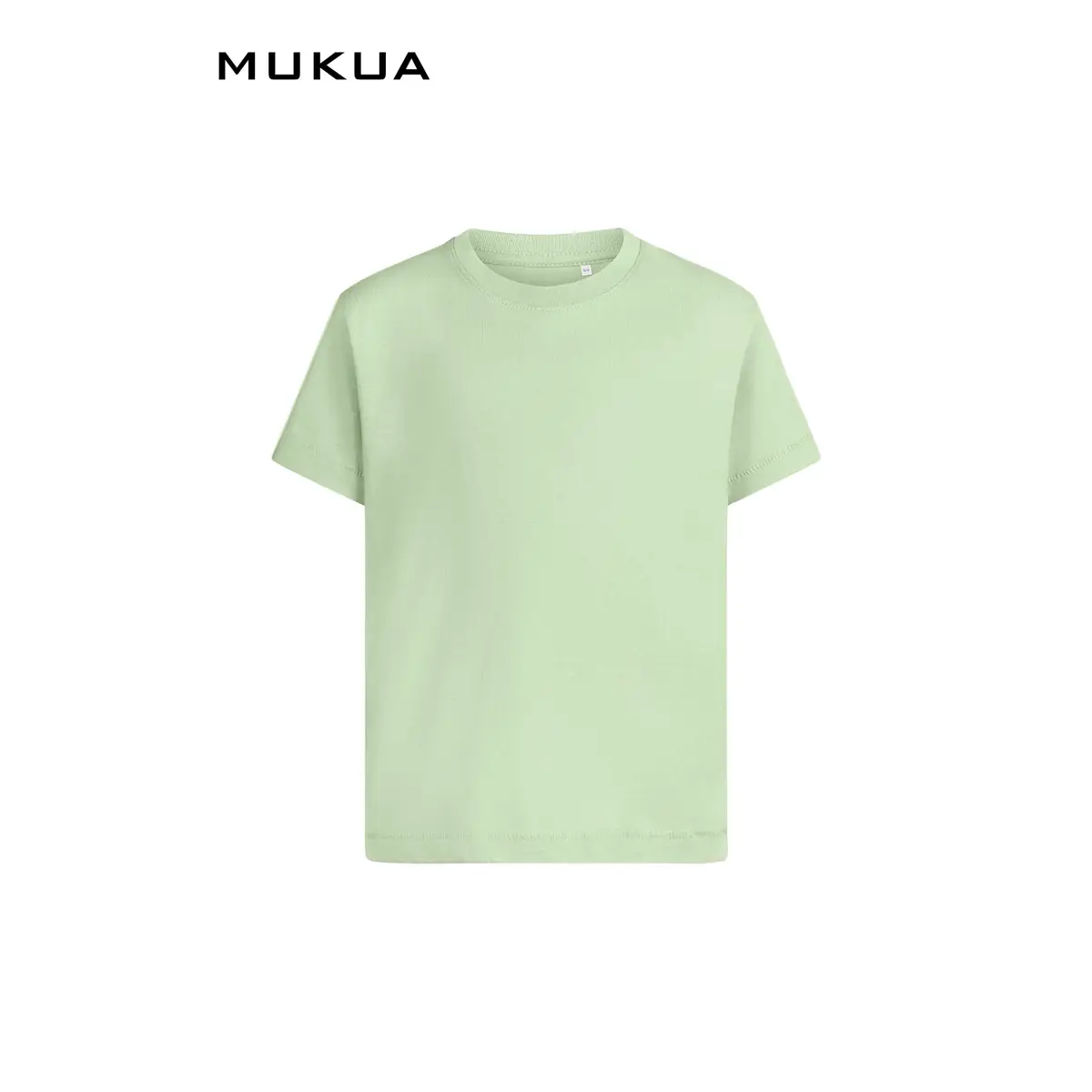 Camiseta infantil Mukua COAST KIDS TSN165KC 3 Camiseta infantil Mukua COAST KIDS TSN165KC verde claro Aloe, de manga corta y cuello redondo, vista frontal.