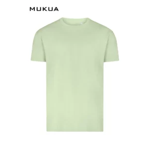 Camiseta unisex Mukua COAST TSN165UC verde claro Aloe, de manga corta y cuello redondo, vista frontal.