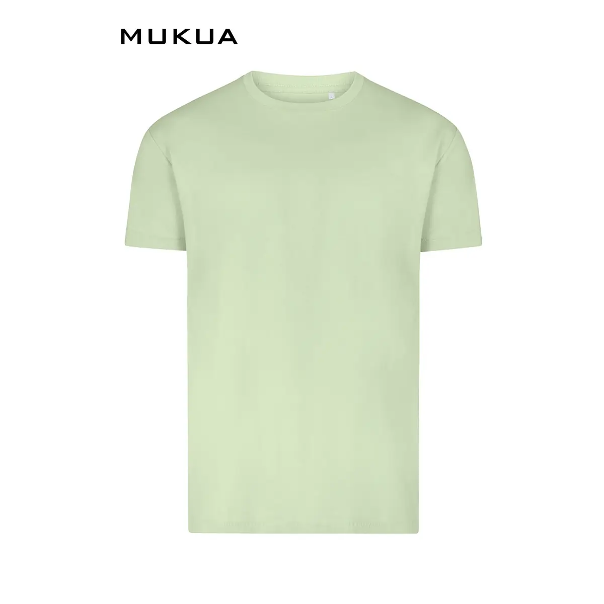 Camiseta unisex Mukua COAST TSN165UC 2 Camiseta unisex Mukua COAST TSN165UC verde claro Aloe, de manga corta y cuello redondo, vista frontal.