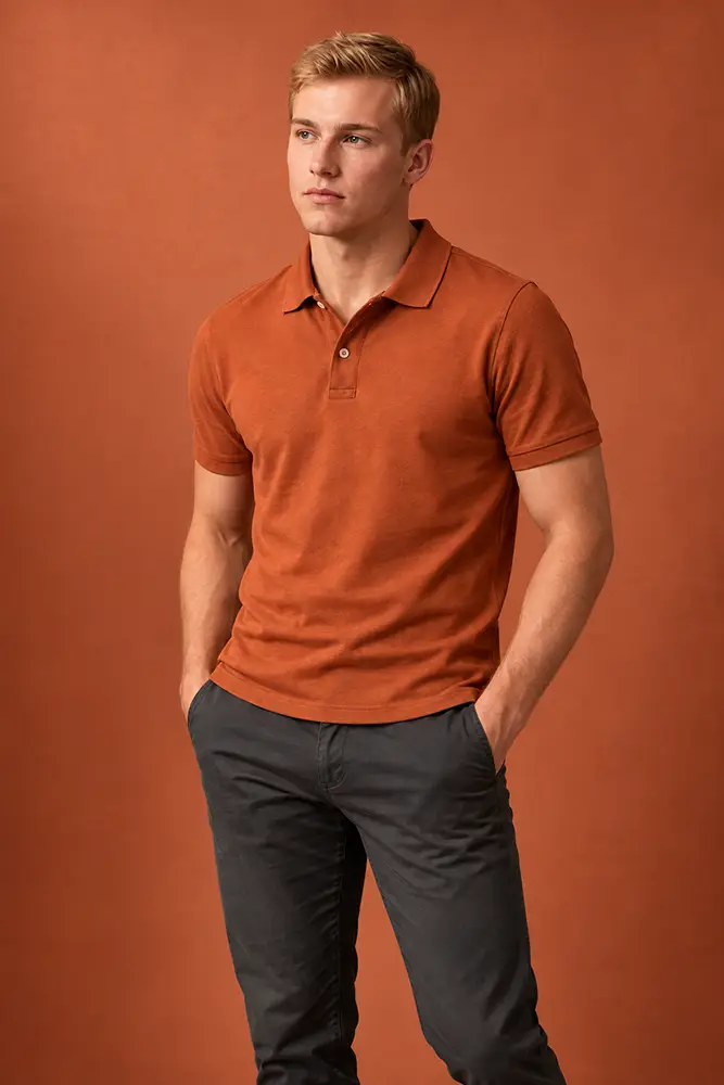 polo-personalizado-mandino-textil-2 Chico rubio vistiendo polo personalizable de Mandino Textil