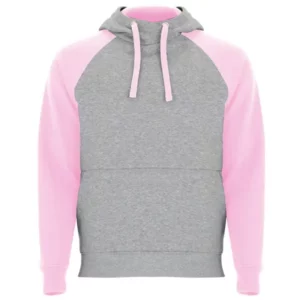 Sudadera Roly SU1058 en Gris vigore/Rosa claro, vista frontal