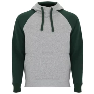 Sudadera Roly SU1058 en Gris vigore/Verde botella, vista frontal