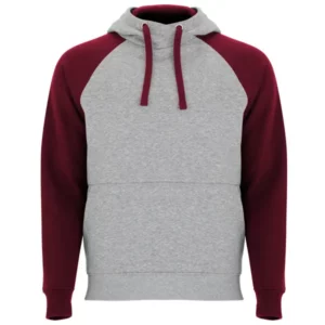 Sudadera Roly SU1058 en Gris vigore/Granate, vista frontal