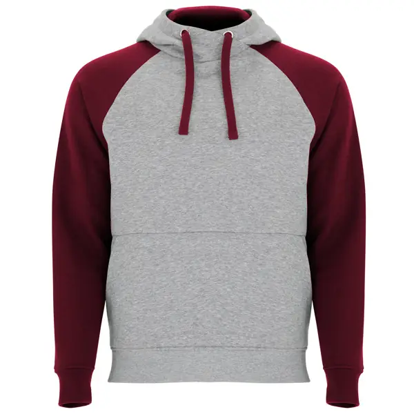 Sudadera Roly BADET SU1058 9 Sudadera Roly SU1058 en Gris vigore/Granate, vista frontal