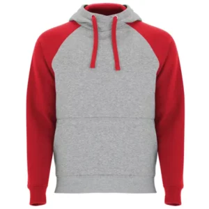 Sudadera Roly SU1058 en Gris vigore/Rojo, vista frontal
