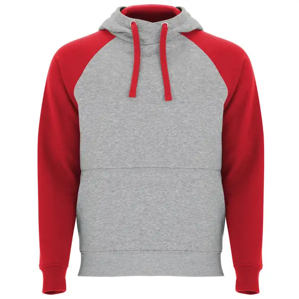 Sudadera Roly BADET SU1058 10 Sudadera Roly SU1058 en Gris vigore/Rojo, vista frontal