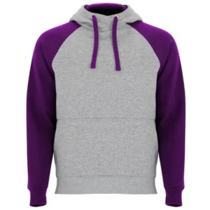 Sudadera Roly SU1058 en Gris vigore/Purpura, vista frontal