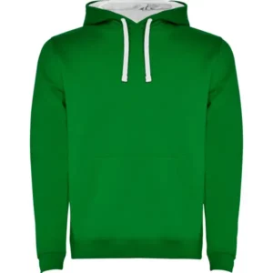 Sudadera Roly SU1067 en Verde kelly/Blanco, vista frontal