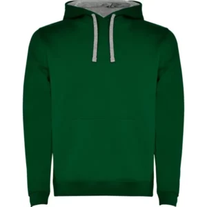 Sudadera Roly SU1067 en Verde botella/Gris vigore, vista frontal