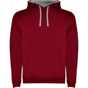 Sudadera Roly SU1067 en Granate/Gris vigore, vista frontal