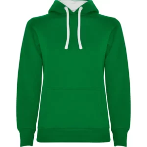 Sudadera Roly SU1068 en Verde kelly/Blanco, vista frontal