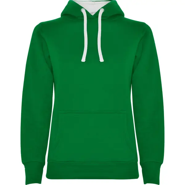 Sudadera Roly URBAN WOMAN SU1068 10 Sudadera Roly SU1068 en Verde kelly/Blanco, vista frontal