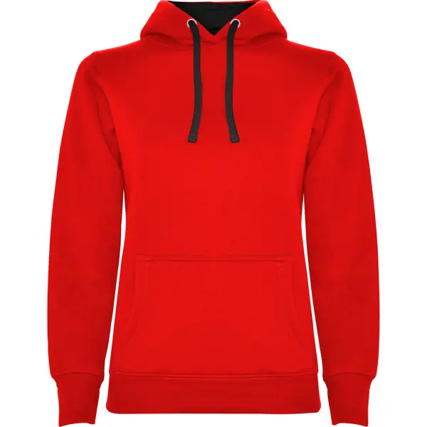 Sudadera Roly URBAN WOMAN SU1068 17 Sudadera Roly SU1068 en Rojo/Negro, vista frontal