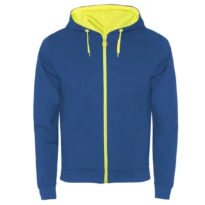 Sudadera Roly SU1105 en Royal/Amarillo fluor, vista frontal