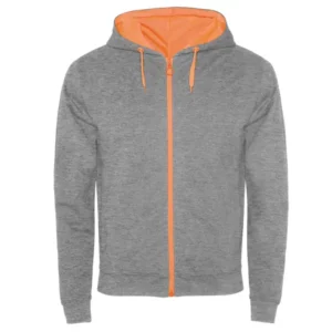 Sudadera Roly SU1105 en Gris/Naranja fluor, vista frontal