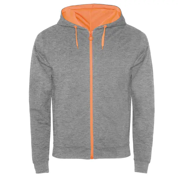 Sudadera Roly FUJI SU1105 8 Sudadera Roly SU1105 en Gris/Naranja fluor, vista frontal