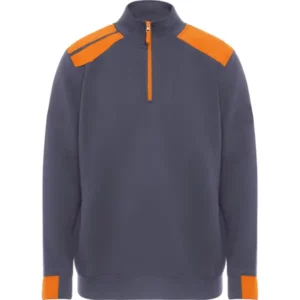 Sudadera Roly SU8413 en Plomo/Naranja, vista frontal