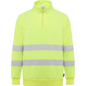 Sudadera Roly HV9314 en Amarillo fluor, vista frontal
