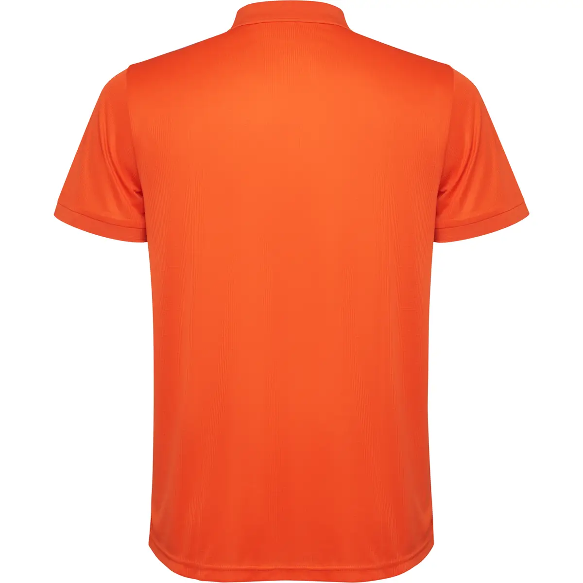 Polo técnico reciclado hombre Roly TORMO 24 Polo Roly TORMO en naranja fuego, vista trasera