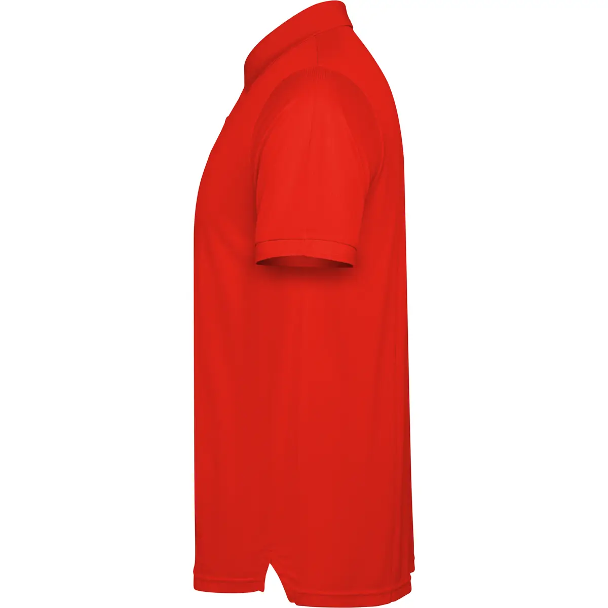 Polo técnico reciclado hombre Roly TORMO 34 Polo Roly TORMO en rojo, vista lateral