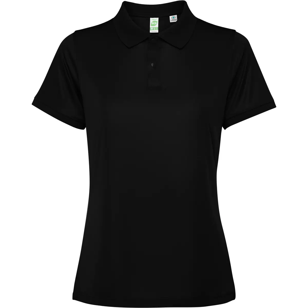 Polo técnico reciclado mujer Roly TORMO WOMAN 9 Polo Roly TORMO WOMAN en negro, vista frontal