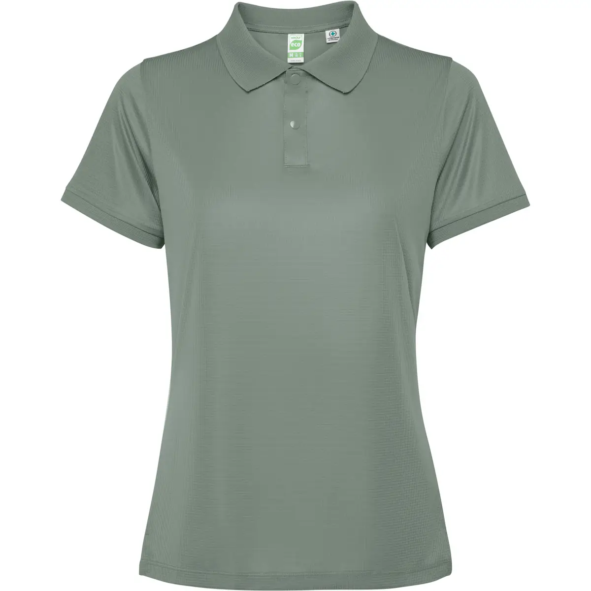 Polo técnico reciclado mujer Roly TORMO WOMAN 17 Polo Roly TORMO WOMAN en verde laurel, vista frontal