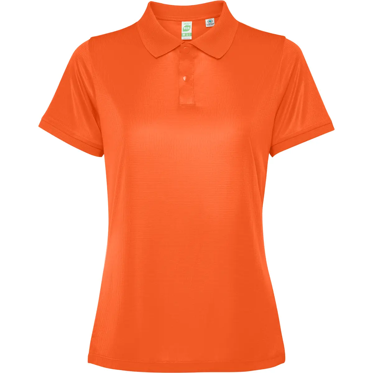 Polo técnico reciclado mujer Roly TORMO WOMAN 21 Polo Roly TORMO WOMAN en naranja fuego, vista frontal