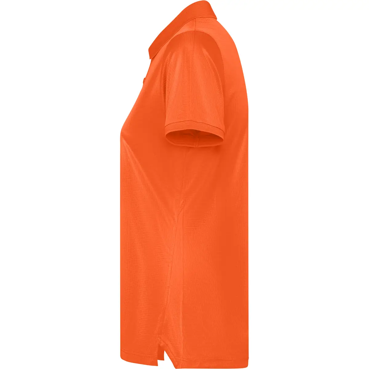 Polo técnico reciclado mujer Roly TORMO WOMAN 22 Polo Roly TORMO WOMAN en naranja fuego, vista lateral