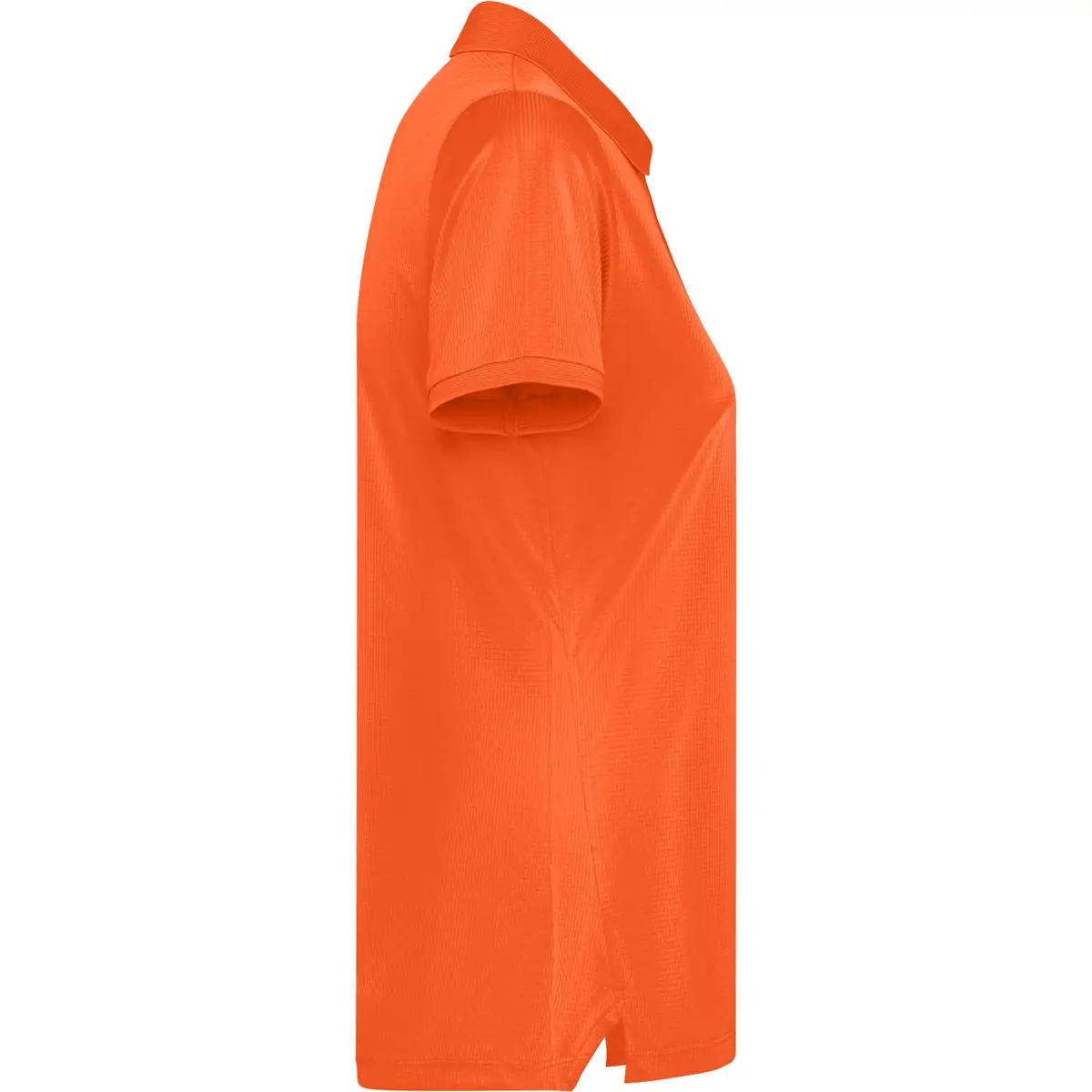 Polo técnico reciclado mujer Roly TORMO WOMAN 23 Polo Roly TORMO WOMAN en naranja fuego, vista lateral opuesta