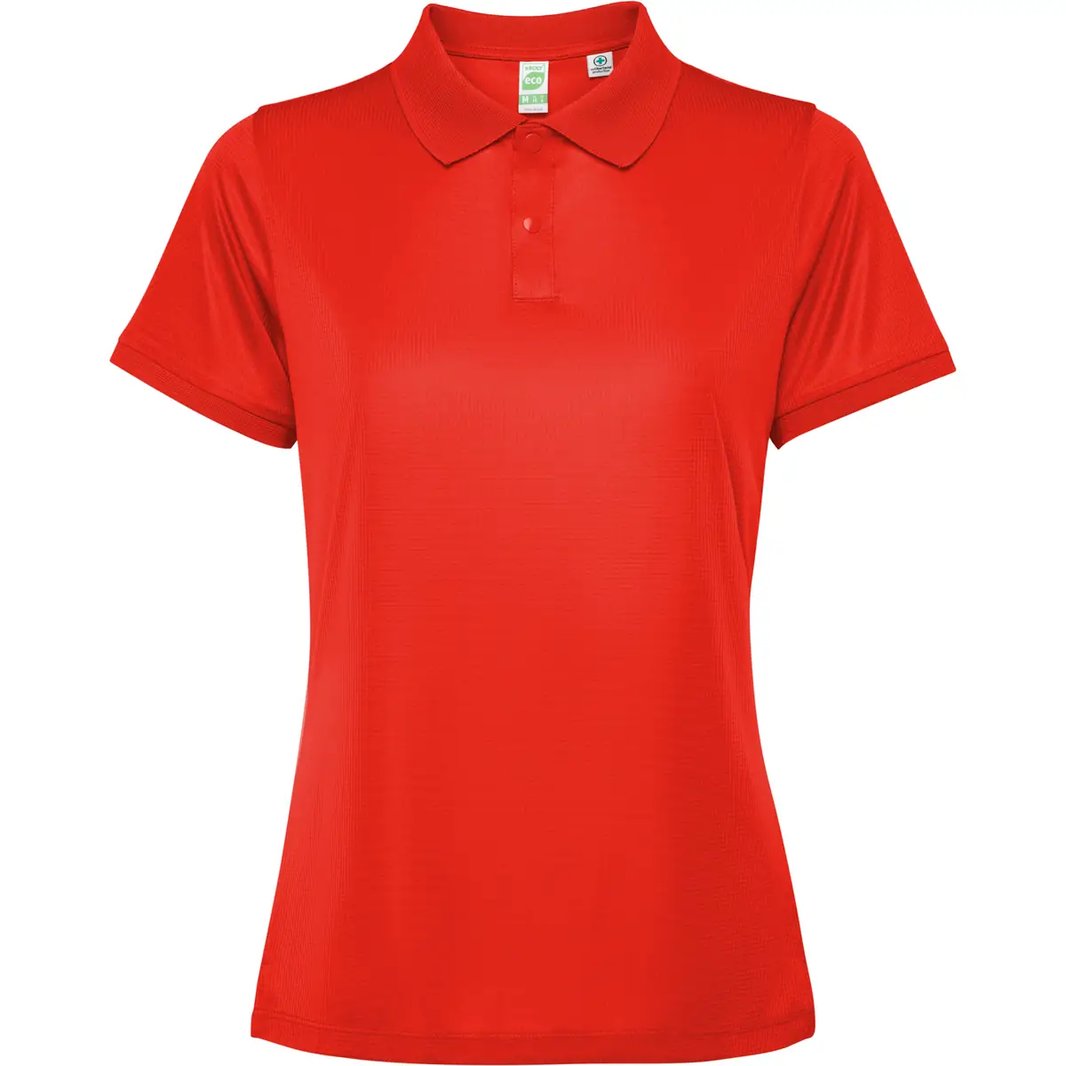 Polo técnico reciclado mujer Roly TORMO WOMAN 33 Polo Roly TORMO WOMAN en rojo, vista frontal