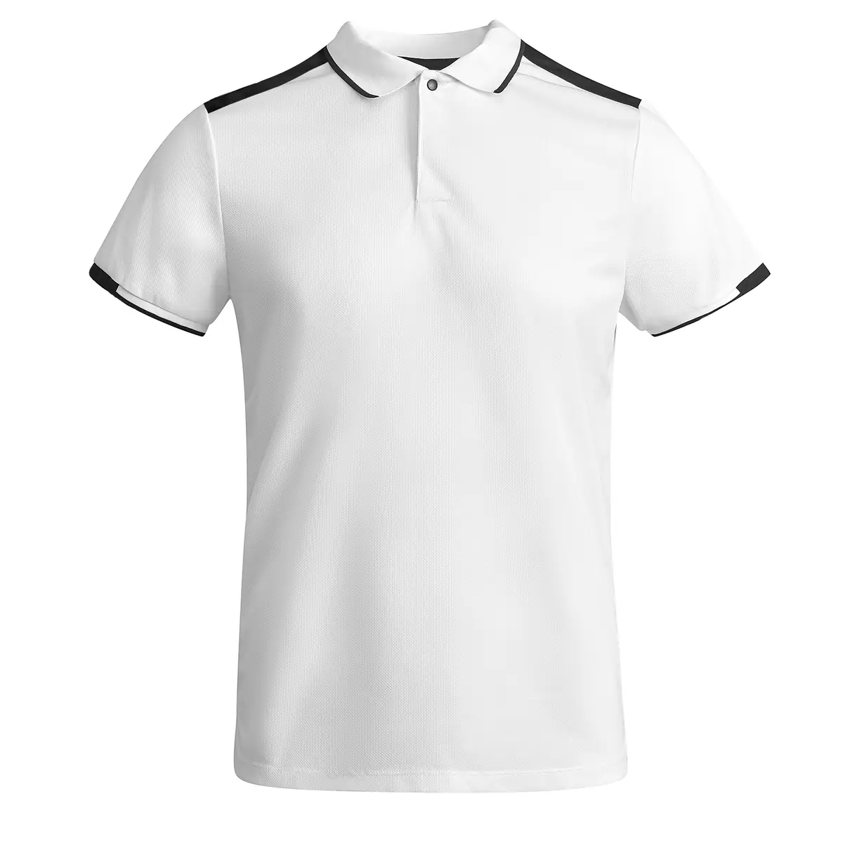 Polo técnico bicolor Roly TAMIL 3 Polo Roly TAMIL en blanco y negro, vista frontal