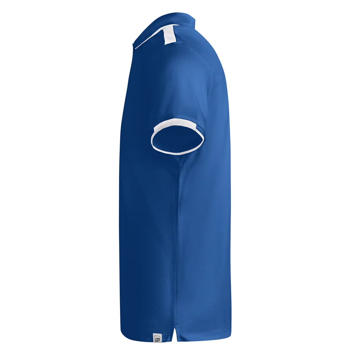 Polo técnico bicolor Roly TAMIL 12 Polo Roly TAMIL en azul royal y blanco, vista lateral