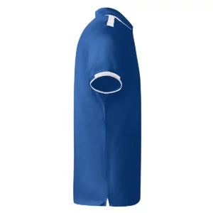 Polo Roly TAMIL en azul royal y blanco, vista lateral opuesta