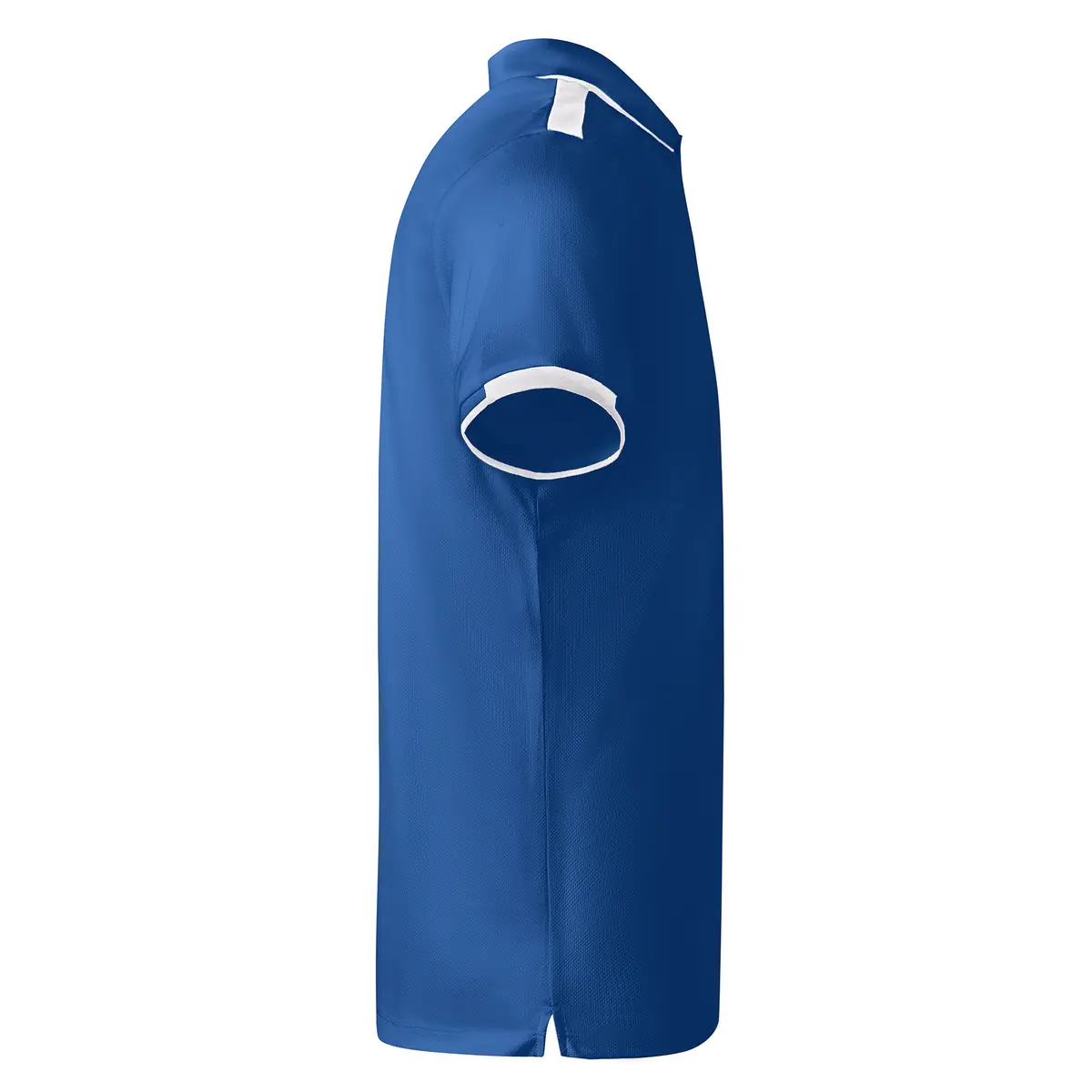 Polo técnico bicolor Roly TAMIL 13 Polo Roly TAMIL en azul royal y blanco, vista lateral opuesta