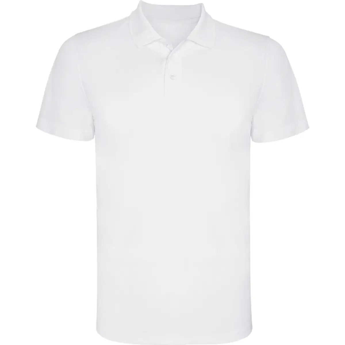 Polo técnico transpirable Roly MONZHA 3 Polo Roly MONZHA en blanco, vista frontal