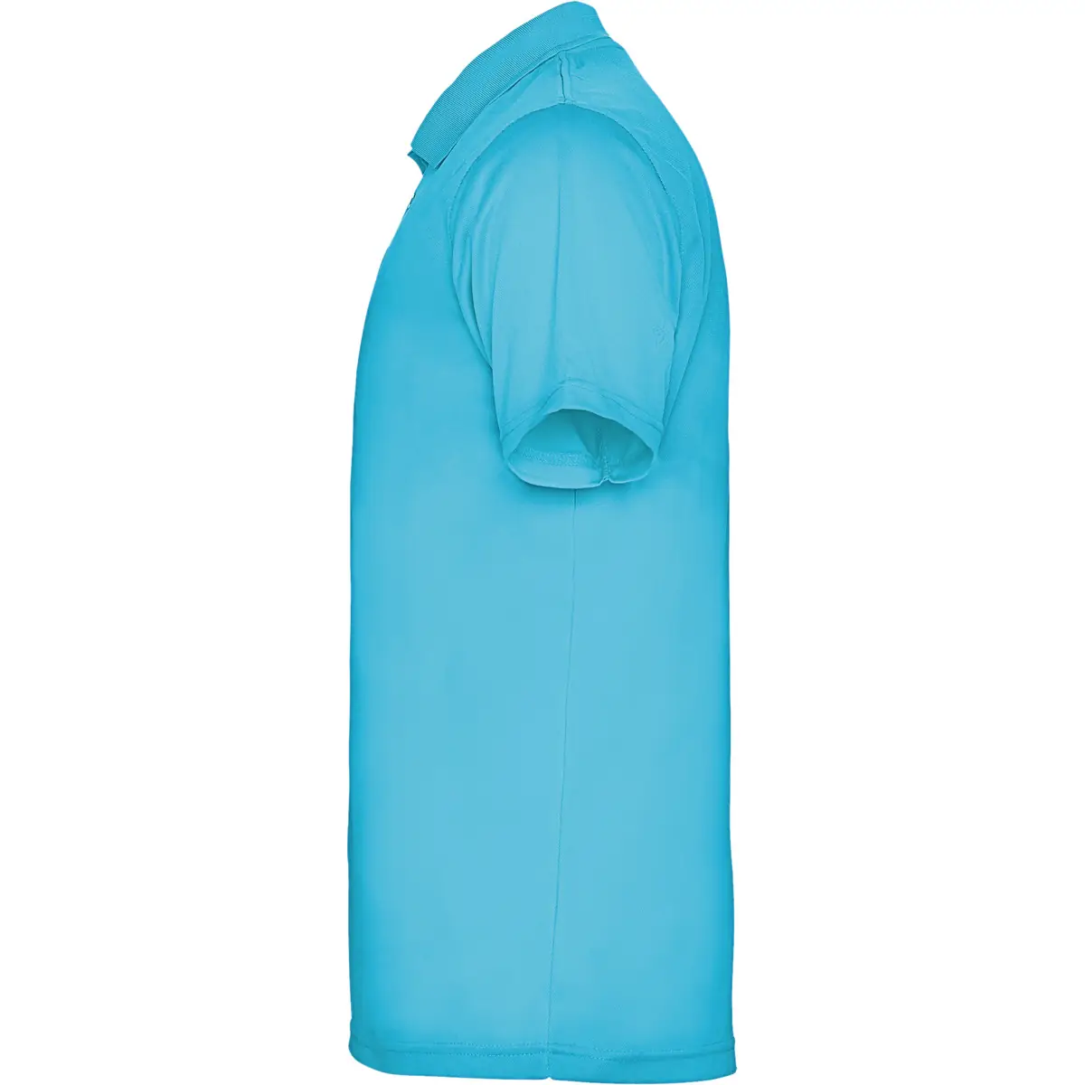 Polo técnico transpirable Roly MONZHA 23 Polo Roly MONZHA en turquesa, vista lateral