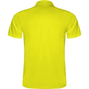 Polo Roly MONZHA en amarillo flúor, vista trasera