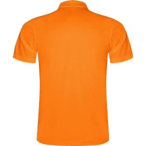 Polo Roly MONZHA en naranja flúor, vista trasera