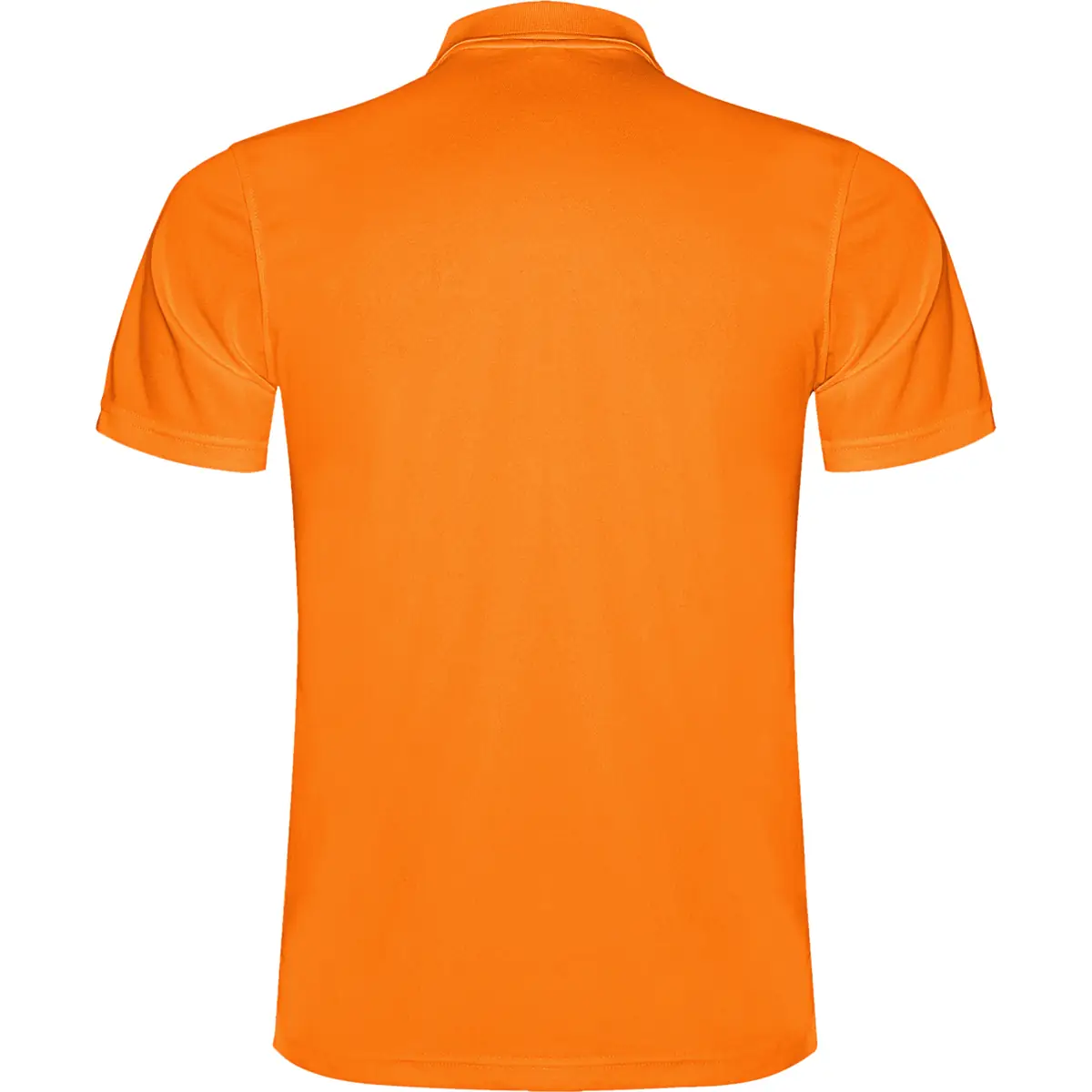 Polo técnico transpirable Roly MONZHA 33 Polo Roly MONZHA en naranja flúor, vista trasera