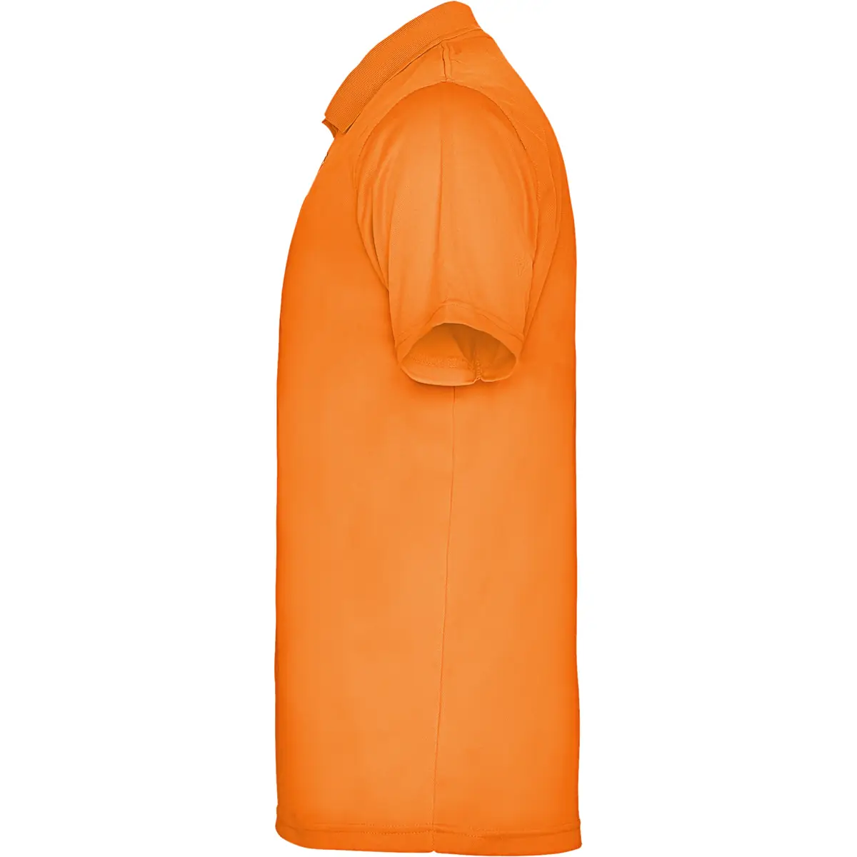 Polo técnico transpirable Roly MONZHA 31 Polo Roly MONZHA en naranja flúor, vista lateral