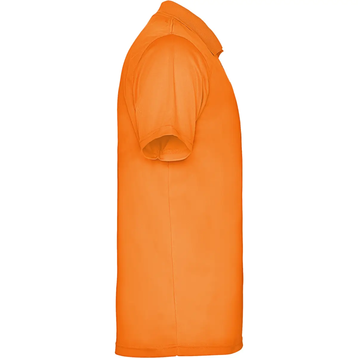 Polo técnico transpirable Roly MONZHA 32 Polo Roly MONZHA en naranja flúor, vista lateral opuesta