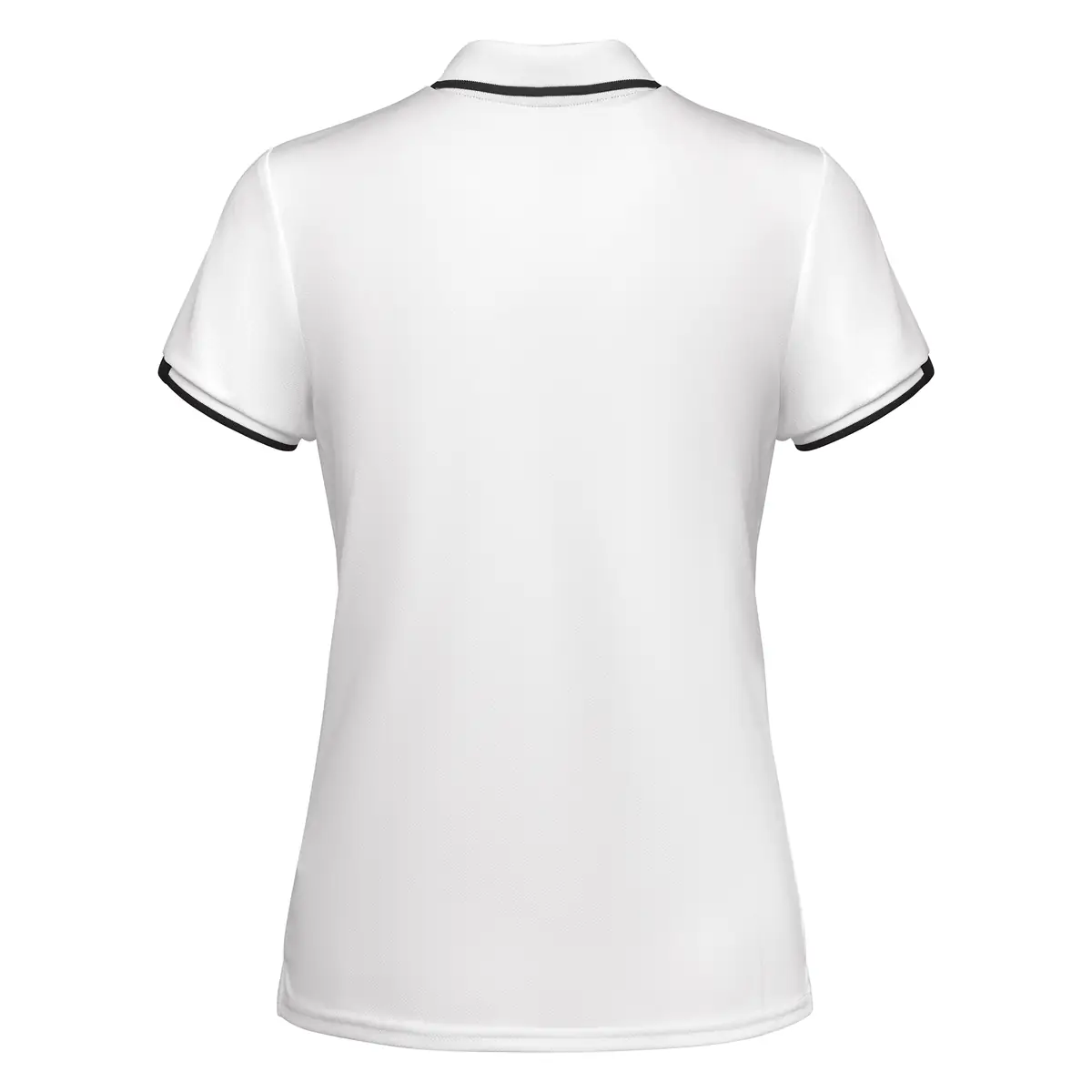 Polo técnico bicolor mujer Roly TAMIL WOMAN 6 Polo Roly TAMIL WOMAN en blanco y negro, vista trasera