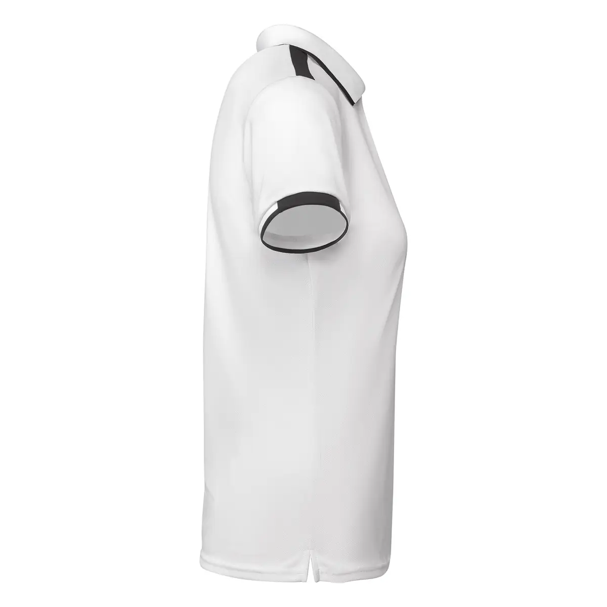 Polo técnico bicolor mujer Roly TAMIL WOMAN 5 Polo Roly TAMIL WOMAN en blanco y negro, vista lateral opuesta