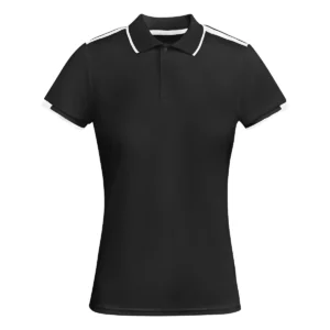 Polo Roly TAMIL WOMAN en negro y blanco, vista frontal